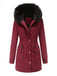 Manteau Années 50 Garnie de Fourrure Synthétique à Boucle