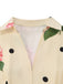 Robe Longue Col V Florale Jaune Années 1940