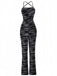 Zebra Print Halter Backless Jumpsuit