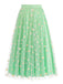 Jupe trapèze taille haute en maille marguerite des années 1940