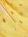Robe jaune à pois et dentelle patchwork des années 1950