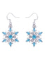 Boucles d'oreilles pendantes flocon de neige en cristal bleu