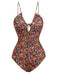 Maillot de bain une pièce à bretelles et cordons floraux des années 1930