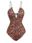 Maillot de bain une pièce à bretelles et cordons floraux des années 1930