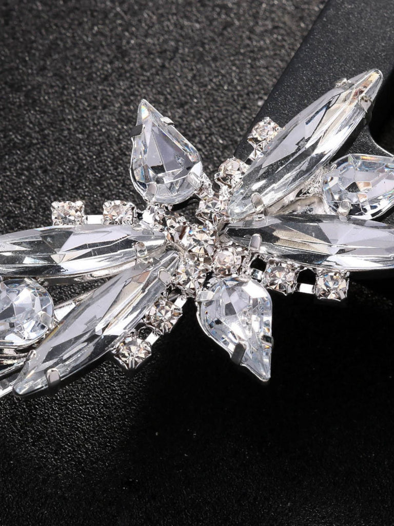 Barrette Argentée à Strass et Cristaux en Étoile Rayonnante - 3