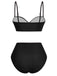 black-1940s-High-Waisted-Ruched-Bikini-Set-back-view