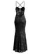 Bretelles Fines 3D Floral Maxi Robe Sirène Années 1930 6