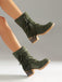 Bottes en suédine à revers modulable, franges et talons épais - 12
