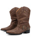 Bottines western bout pointu et boucle ornée clous