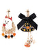 Boucles d’Oreilles Halloween Orange et Noires à Fantôme et Chapeau de Sorcière - 1