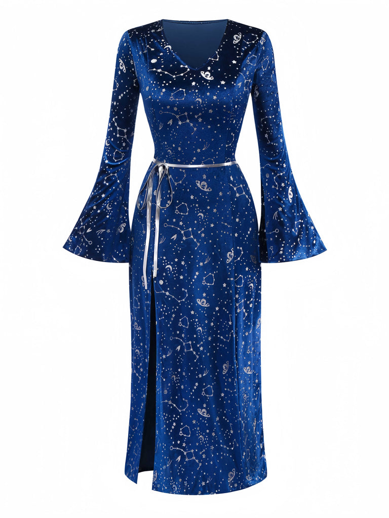 Robe fendue avec chapeau magicien Halloween années 1970