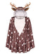 Cape de Noël à capuche à motif renne tacheté Années 1950 - 1