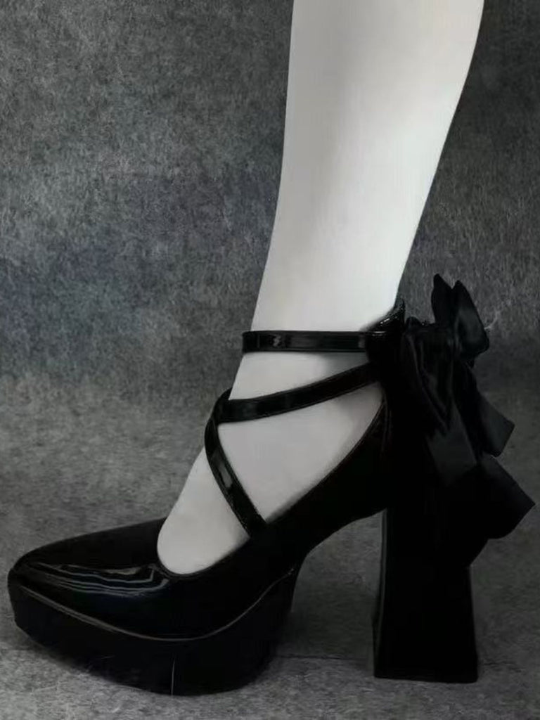 Chaussures Mary Jane noires à bout pointu et brides croisées aux chevilles - 6
