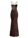 Bretelles Fines 3D Floral Maxi Robe Sirène Années 1930 8