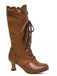 Bottines brogues vintage à lacets et talon mi-haut