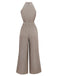 Combinaison col licou rond motif géométrique beige des années 1930