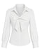 [Prévente] Ensemble 2 pièces blouse blanche à col revers et nœud et jupe à bretelles à carreaux Années 1940 - 4