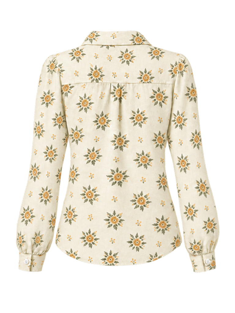 [Prévente] Ensemble 2 pièces chemise à imprimé floral et salopette Années 1960 - 5
