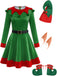 Ensemble robe déguisement lutin de Noël vert Années 1950 - 1