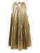 Gold pleated skirt on a white background