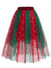 [Prévente] Jupe de Noël asymétrique en tulle scintillant à flocons Années 1950 - 2