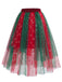 [Prévente] Jupe de Noël asymétrique en tulle scintillant à flocons Années 1950 - 3