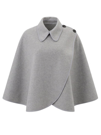Manteau cape asymétrique à boutons sur l’épaule Années 1970 - 1