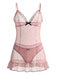 Nuisette babydoll transparente en tulle à pois, nœud et volants Années 1980 - 1