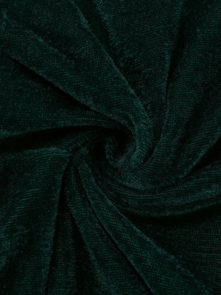 Nuisette de Noël en velours à fines bretelles, ceinture et bordure en fourrure Années 1950 - 7