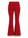 [Prévente] Pantalon détente rouge évasé à pois et bordure en dentelle Années 1960 - 2