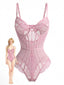 Body lingerie dentelle florale années 1980