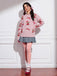 Pull rose en maille à ours en peluche et nœud de Noël Années 1960 - 5