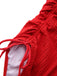 Close-up of a red textured fabric with a white interior