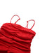 Red strapless top on a white background