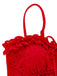 Red tankini-top with thin straps on a white background