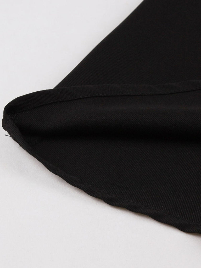 Robe à Col V Fendu, Passepoil Contrasté et Poches Années 1950 - 16