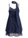Robe courte en tulle scintillant à volants et foulard assorti Années 1970 - 2