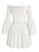 Robe courte en velours à épaules dénudées et manches évasées Années 1960 - 11