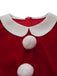 Robe de Noël en velours à étages, ourlet blanc et ceinture Années 1950 - 3