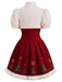 [Prévente] Robe de Noël rouge et blanche bouffante à bordure en fausse fourrure Années 1960 - 4