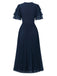 Robe de Soirée Longue Plissée à Manches à Volants Étagés Années 1970 - 5