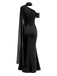 Robe de soirée sirène à col dos-nu asymétrique et fronces Années 1930 - 5