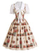 [Prévente] Robe Évasée à Imprimé Casse-Noisette de Noël et Col Festonné Années 1950 - 2