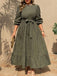 [Grande Taille] Robe midi vert olive à manches lanternes Années 1950 - 4