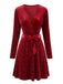 Robe scintillante en velours à col V, manches longues et ceinture Années 1950 - 4