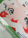 Robe verte de Noël à motif Père Noël et col V festonné Années 1950 - 6