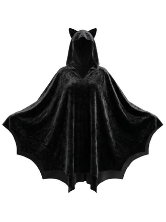 Sweat Noir à Capuche avec Oreilles de Chat pour Déguisement Halloween Années 1980 - 1