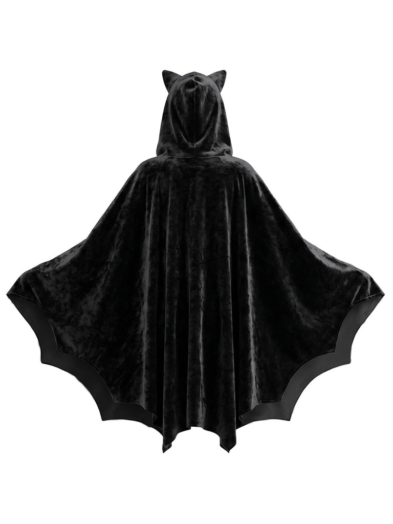 Sweat Noir à Capuche avec Oreilles de Chat pour Déguisement Halloween Années 1980 - 2