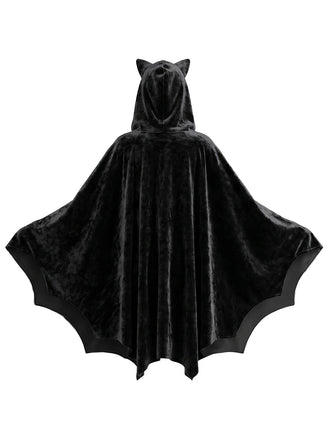 Sweat Noir à Capuche avec Oreilles de Chat pour Déguisement Halloween Années 1980 - 2