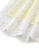 Detailed view of the bottom hem of the dress featuring a delicate scalloped white lace trim.